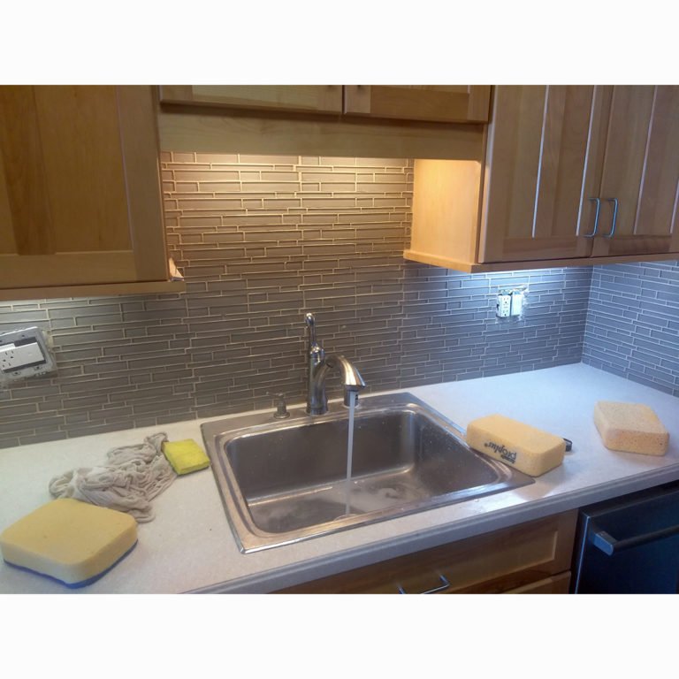 Glass Mosaic Kitchen Backsplash in Emeryville