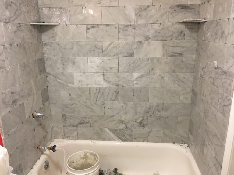 Polished Marble Condo Tub Surround in San Mateo