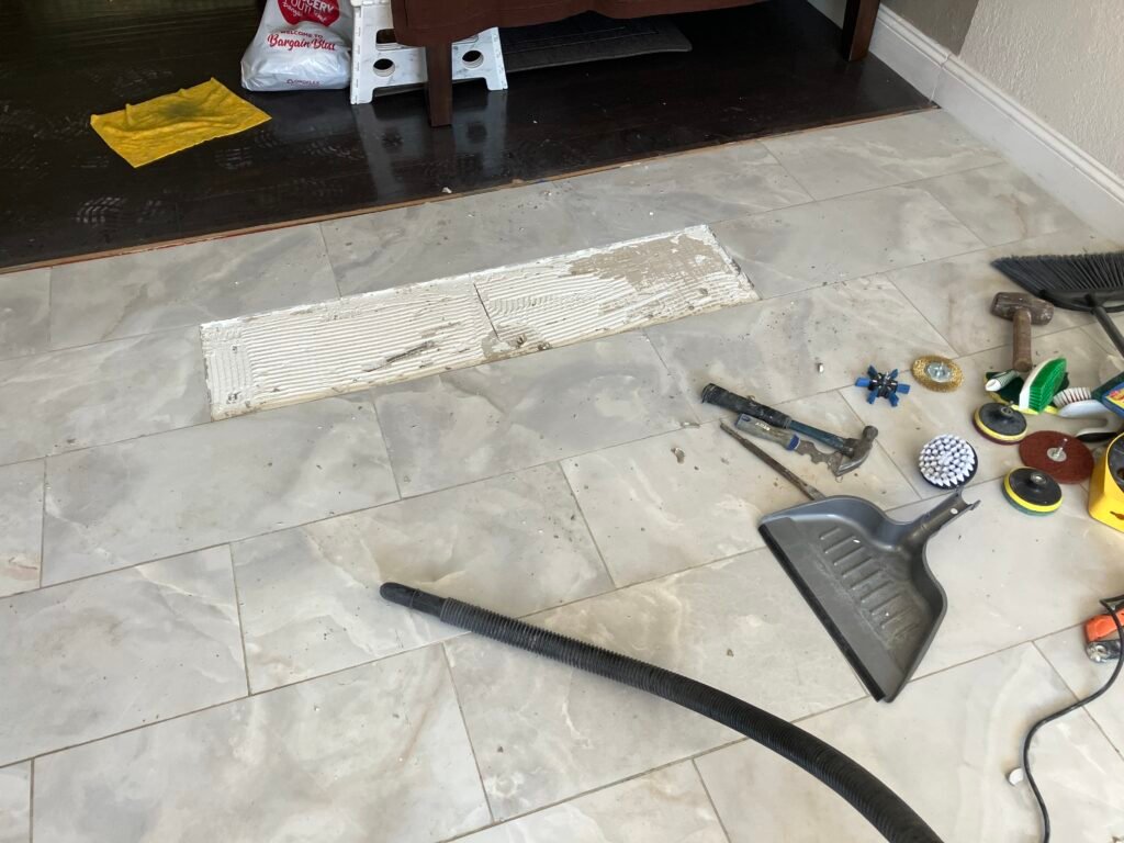 Mortar Haze Removal from a Tile Floor, San Bruno, photo 1